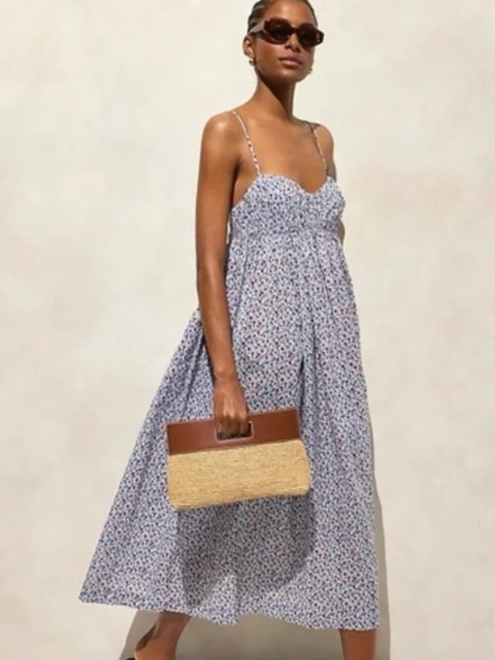 J. Crew cotton voile empire-waist dress in poppy print S NWT